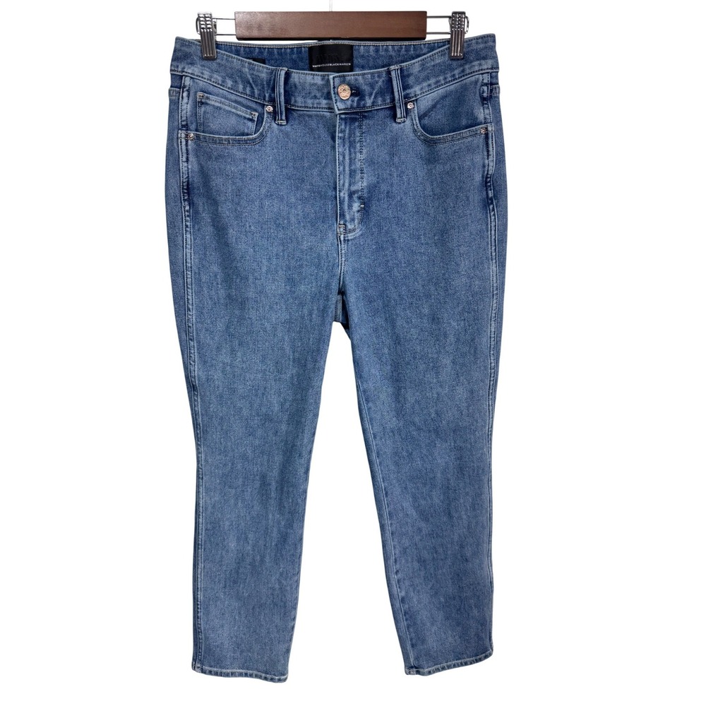 White House Black Market 8‎ Blue Straight Jeans Women's High-Rise Sculpt